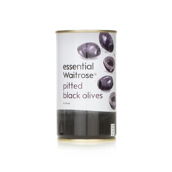 Waitrose Essential Pitted Black Olives 350g