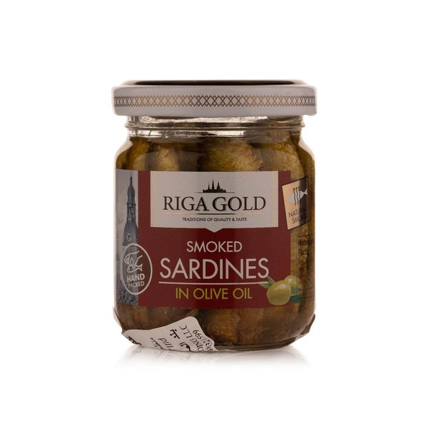 اشتري Riga gold smoked sprats in olive oil 100g في الامارات