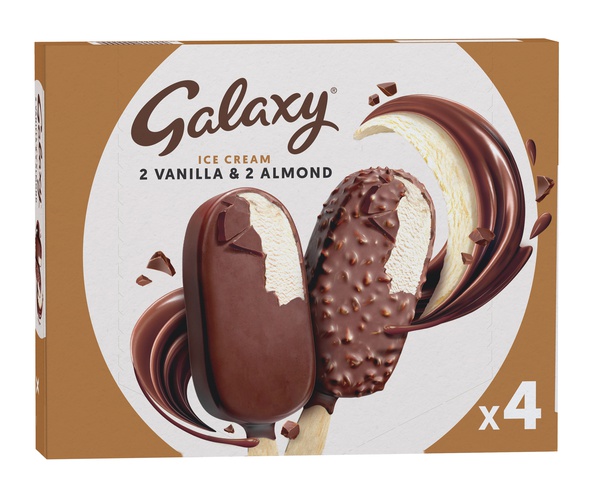 Galaxy Almond Vanilla Ice Creams x 4 232g