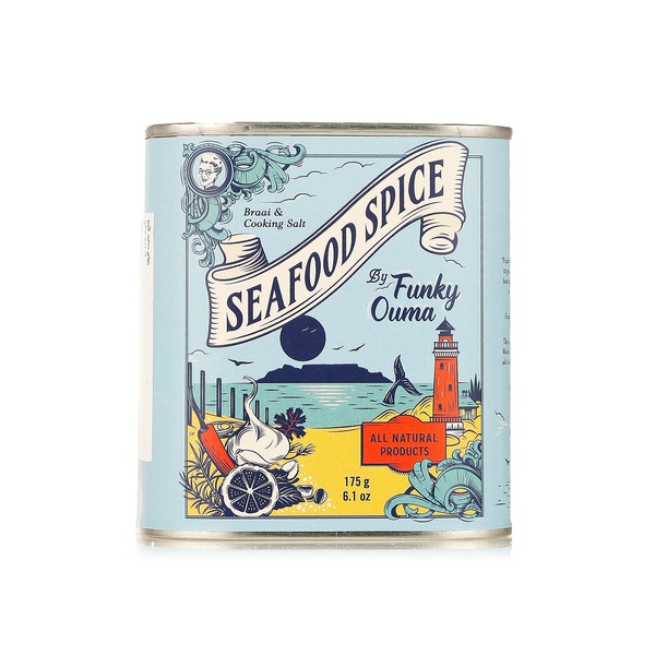Funky Ouma Seafood Spice 175 Gm (can) U2013 Out Of Africa Trading