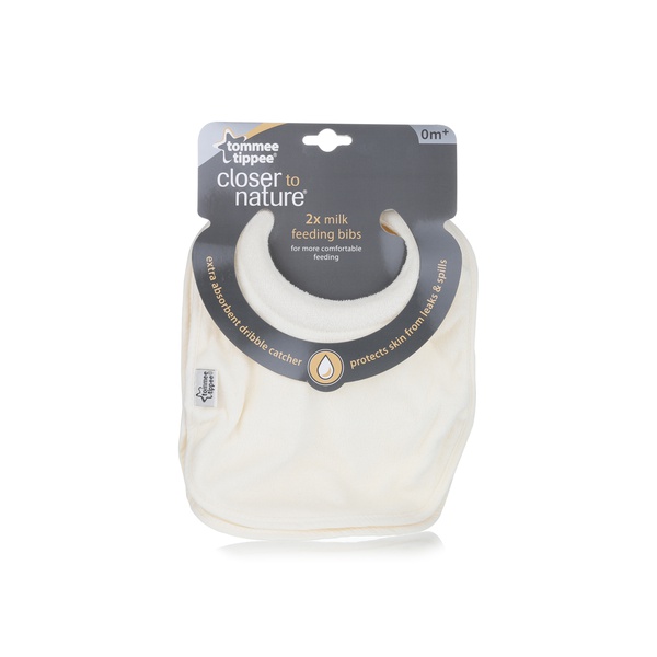 اشتري Tommee Tippee essentials milk feeding bib 0+ months x2 في الامارات