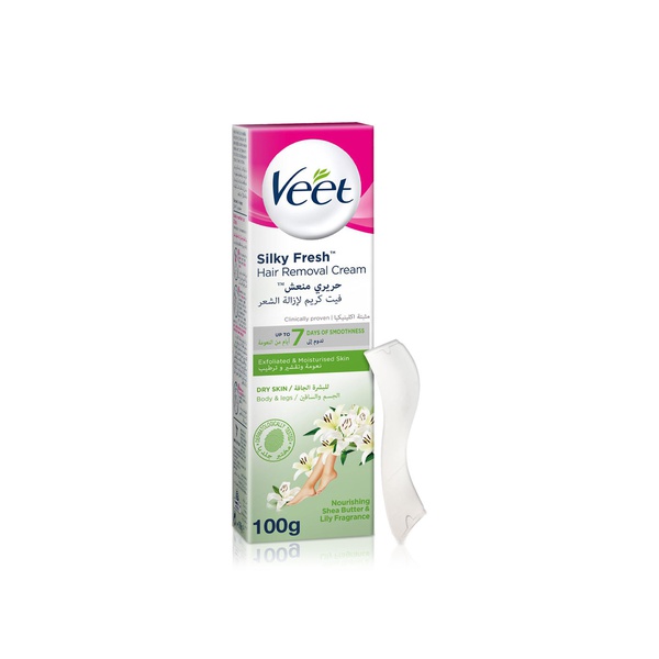 Veet Silky Fresh Hair Removal Cream for Dry Skin with Shea Butter & Lily Fragrance 100g