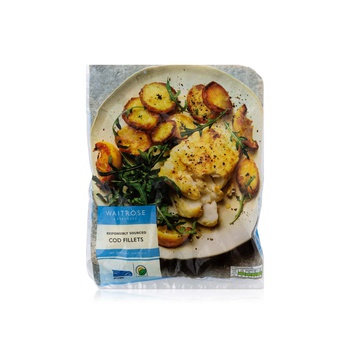 Waitrose Frozen Line Caught Cod Fillets 475G