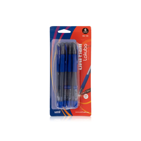 Uniball Lakubo Blue Ballpoint Pens x 6
