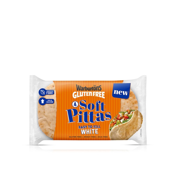 Warburtons Gluten-Free Soft White Pittas x 4 236g