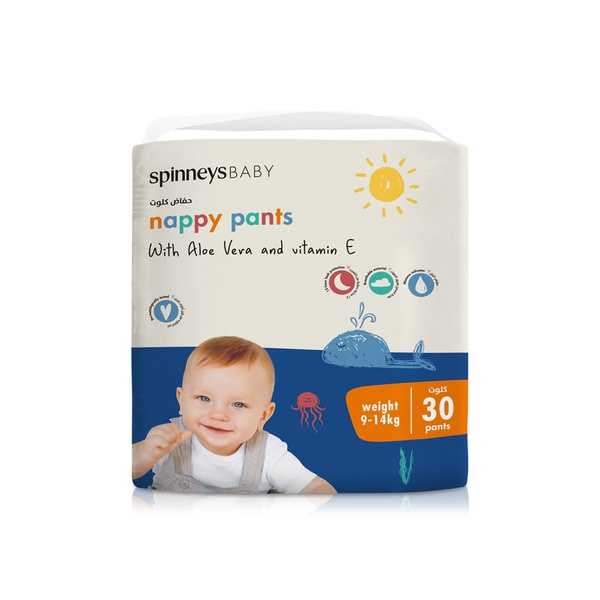 Spinneysbaby Nappy Pants with Aloe Vera & Vitamin E Large x 30 (9-14kg)