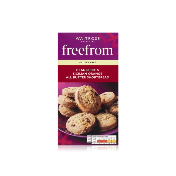 Waitrose Gluten Free Cranberry & Sicilian Orange All Butter Shortbread 150g