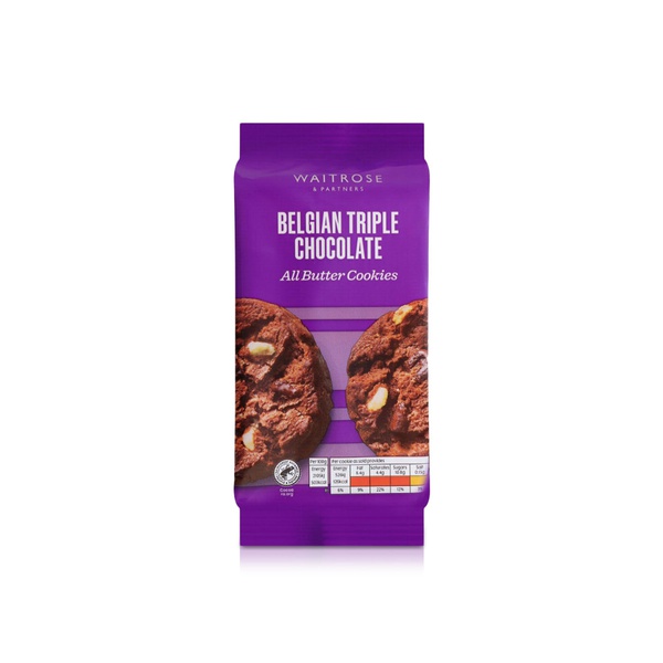 Waitrose Belgian Triple Chocolate All Butter Cookies 200g
