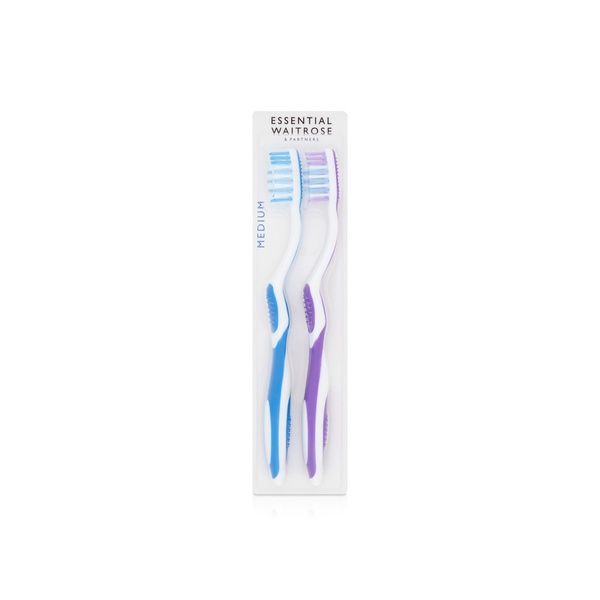 Waitrose Essentials Flexible Neck Toothbrush Medium x 2
