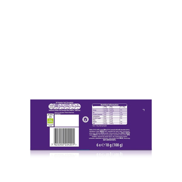 Cadbury Time Out Orange Wafer Bar x6 108g