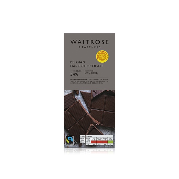 Waitrose Belgian 54% Dark Chocolate 180g