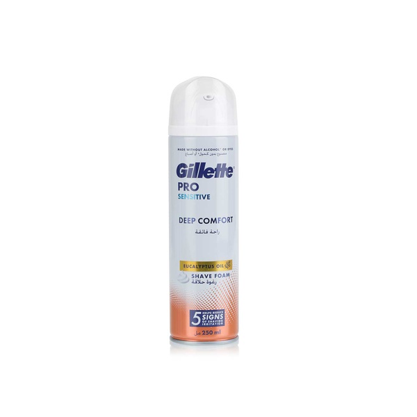 اشتري Gillette Pro sensitive deep comfort shave foam 250ml في الامارات