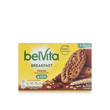 Belvita Breakfast Cocoa Biscuits with Choc Chips x 5