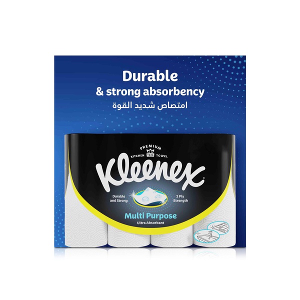 Kleenex Multi Purpose Kitchen Tissue Paper Towel 90 Sheets x 2 Ply x 4 Rolls