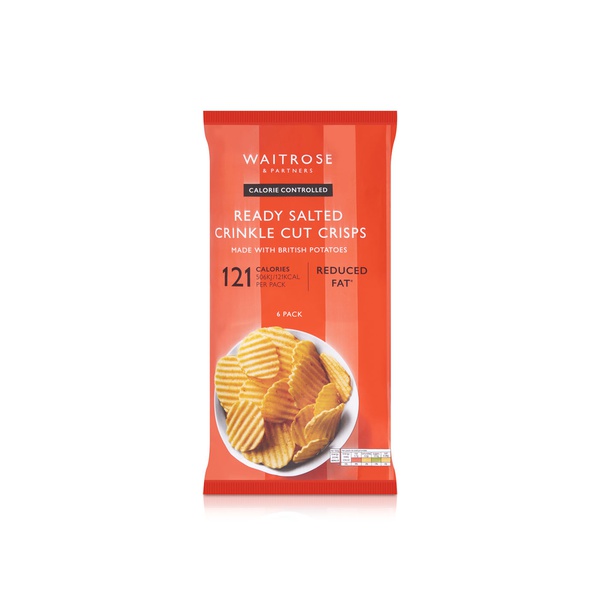 Waitrose Crinkle Cut Crisps Ready Salted 6 x 25g