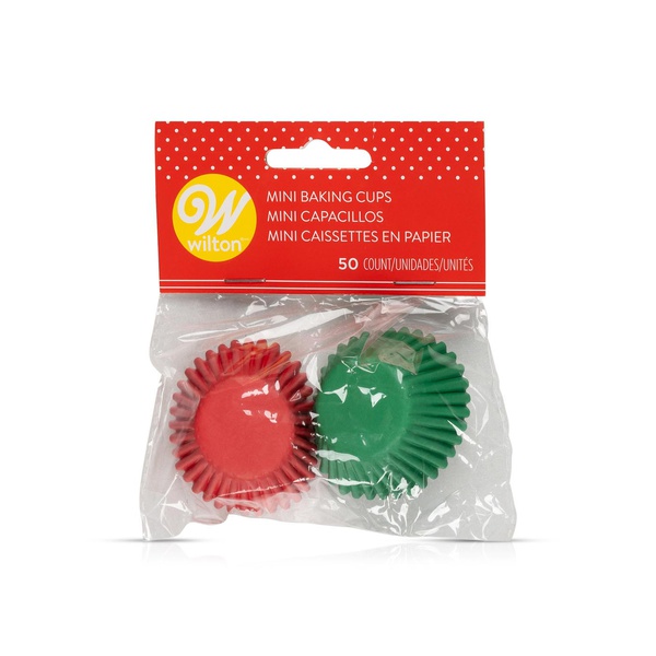 Wilton Mini Baking Cups Christmas Red & Green x 50