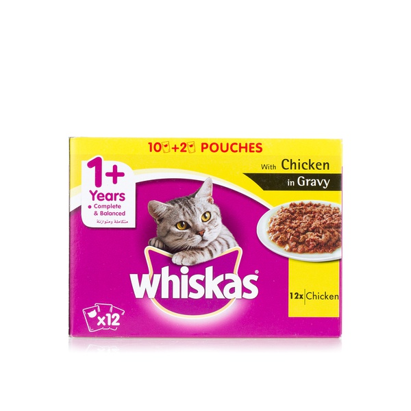 Buy Whiskas chicken in gravy 10+2 pouches in UAE