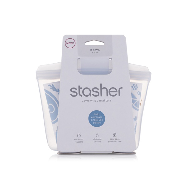 Buy Stasher reusable food storage bowl clear 1 cup 240ml in UAE