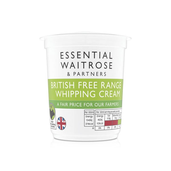 Waitrose Essential British Free Range Whipping Cream 300ml