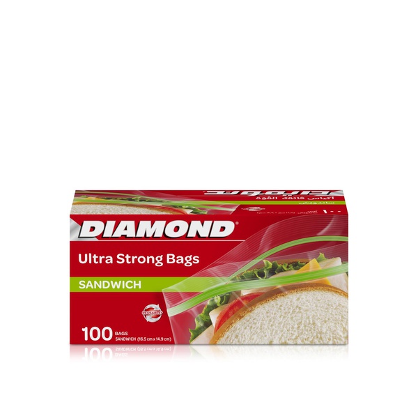 Diamond Zipper Sandwich Bags x 100