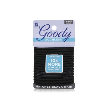 Goody Ouchless Black Hair Elastics x 15