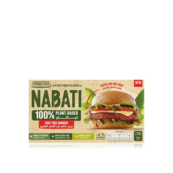 Buy Americana Nabati beef-free burger 226g in UAE