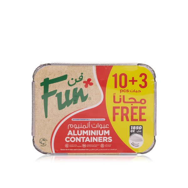 Buy Fun aluminium food containers with lids 10+3 1.85l in UAE
