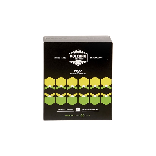 Buy Volcano Coffee Works decaf delicious anytime eco coffee pods x10 in UAE