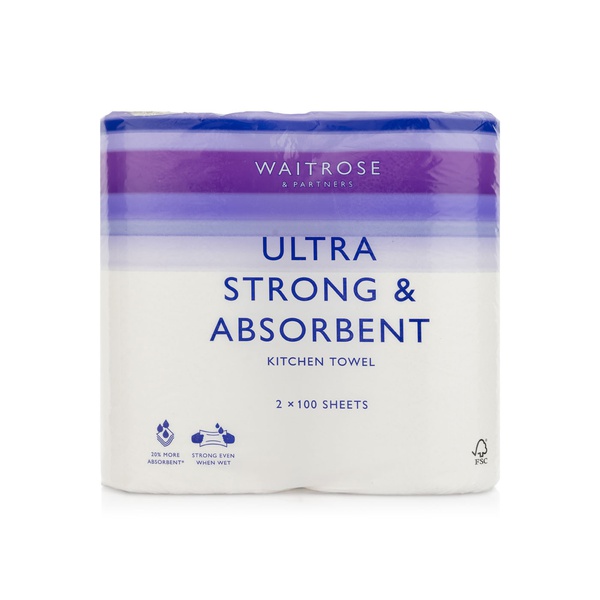 Waitrose Kitchen Towel Ultra Strong 3 Ply x 2