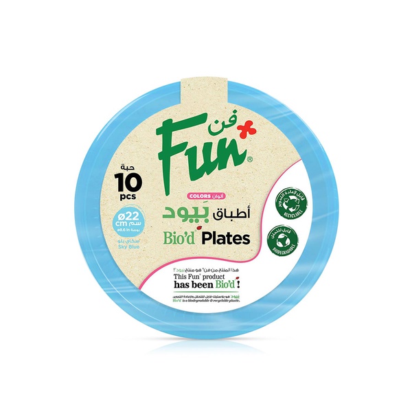 Fun Colors Bio D Plates 22cm Sky Blue x 10