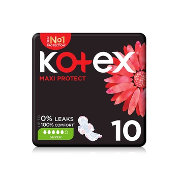 Kotex Maxi Protect Super Pads with Wings 10s