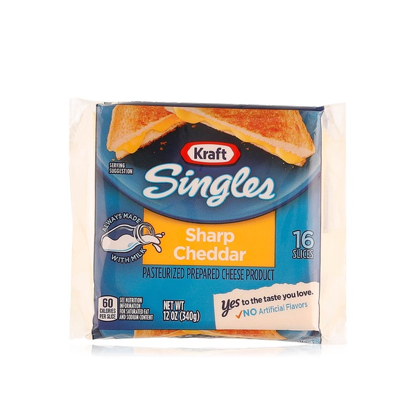اشتري Kraft sharp cheddar singles x16 340g في الامارات