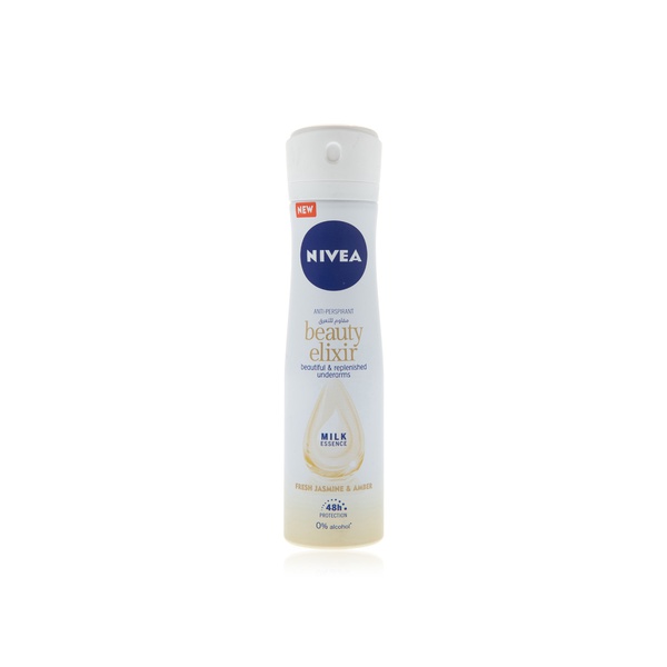 Buy Nivea beauty elixir deodorant fresh jasmine and amber scent 150ml in UAE