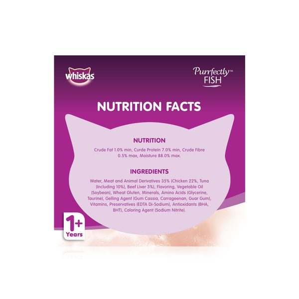 Whiskas Purrfectly Fish Wet Cat Food for Adults 1 + Years with Tuna 85g
