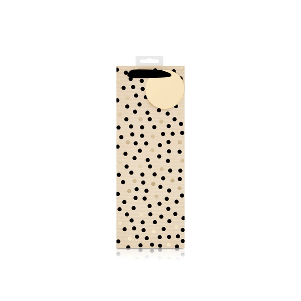 Waitrose Black & Gold Spot Bottle Bag