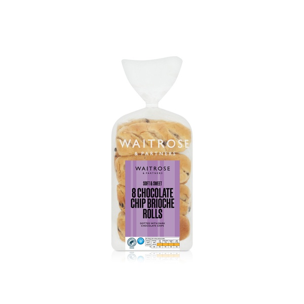 Waitrose 8 Chocolate Chip Brioche Rolls 280g