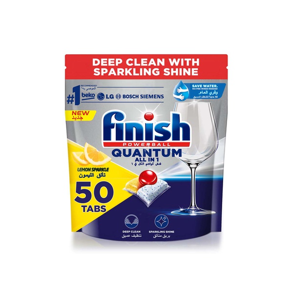 Finish powerball quantum all in one dishwasher tablets lemon sparkle