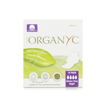 Organyc Sanitary Pads Heavy Flow Wings 10 Pads
