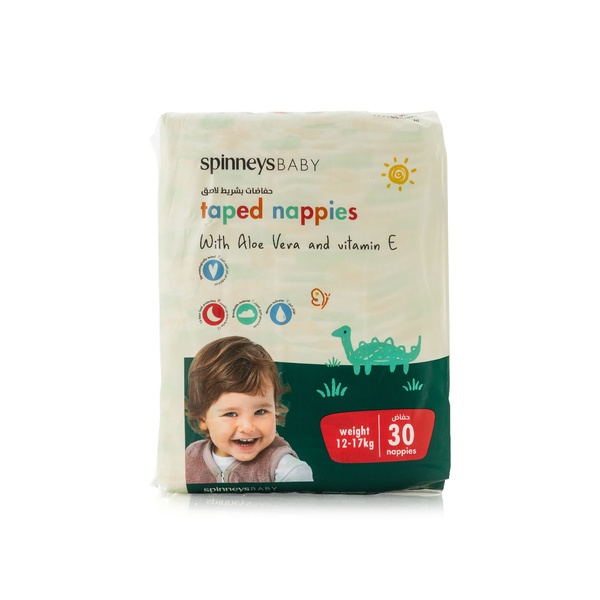 Spinneysbaby Taped Nappies with Aloe Vera & Vitamin E Extra Large  x 30 (12-17kg)