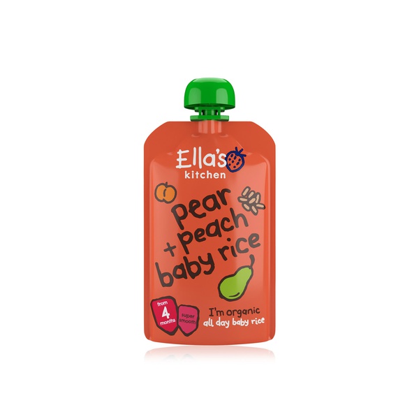 Buy Ellas Kitchen organic peaches & pear rice 4+ months 120g in UAE