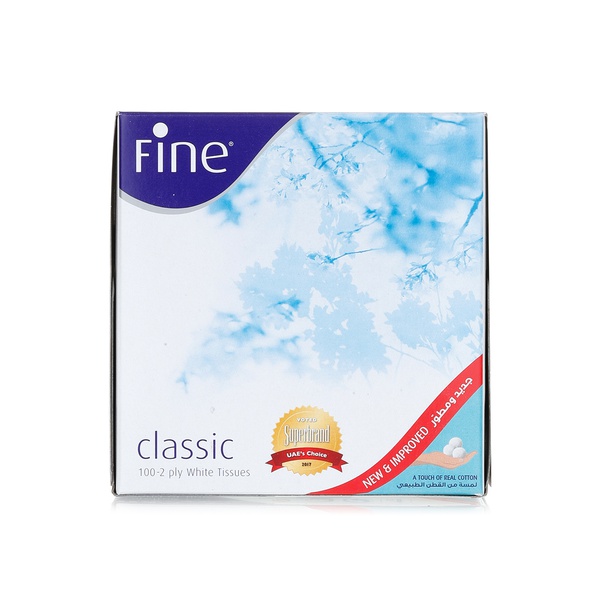 Buy Fine facial 2ply tissues with lotion 100 sheets in UAE