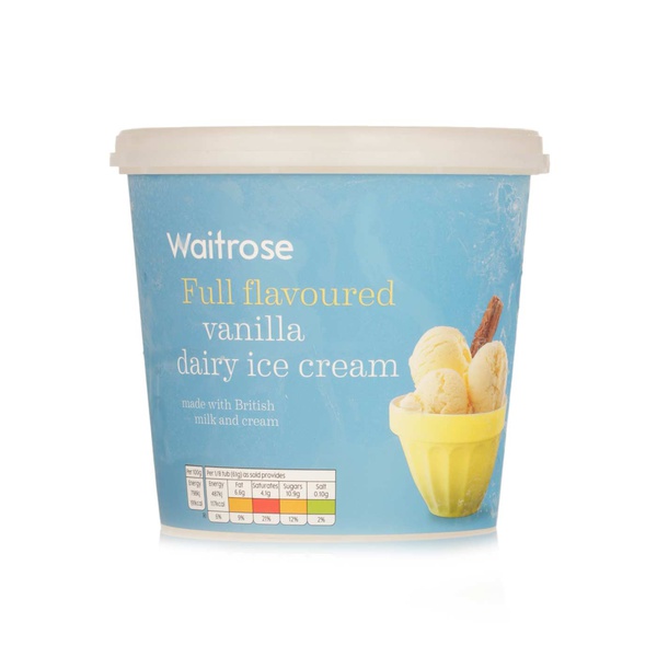 Waitrose full flavoured vanilla dairy ice cream 1ltr Spinneys UAE
