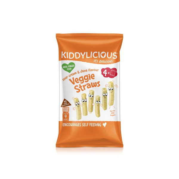 Kiddylicious Sour Cream and Chive Veggie Straws 9+ Months 4 x 12g
