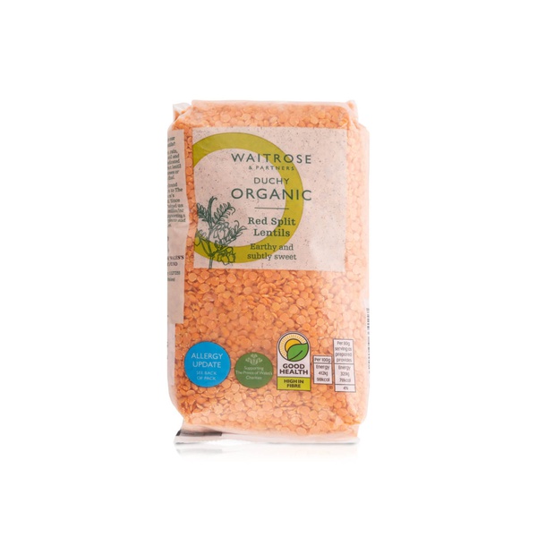 Buy Waitrose Duchy Organic Red Split Lentils 500g in UAE