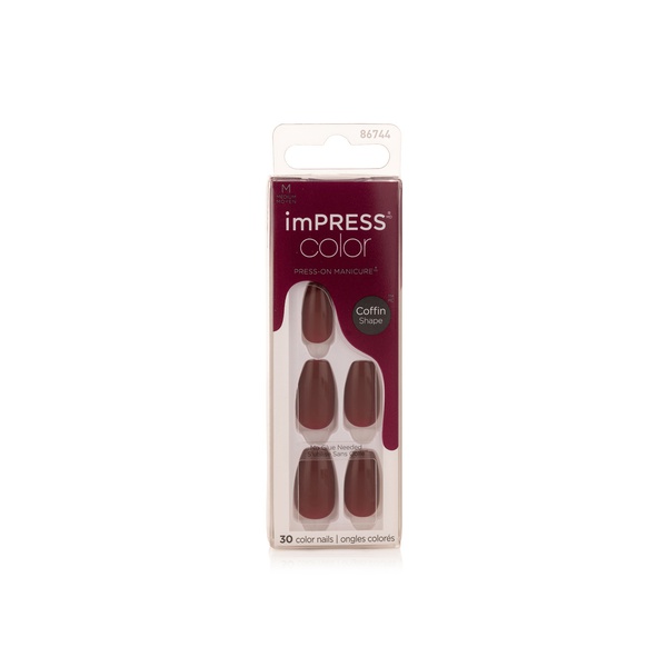 Kiss Impress Press-on Nails Coffin Shape Medium Winery