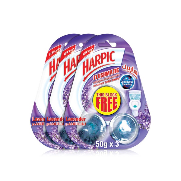 Harpic In-Cistern Lavender Scent Toilet Cleaner 50g x 3