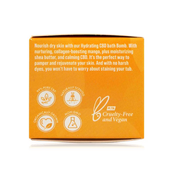 CBDFx 200mg CBD hydrating bath bomb mango and shea butter 142g