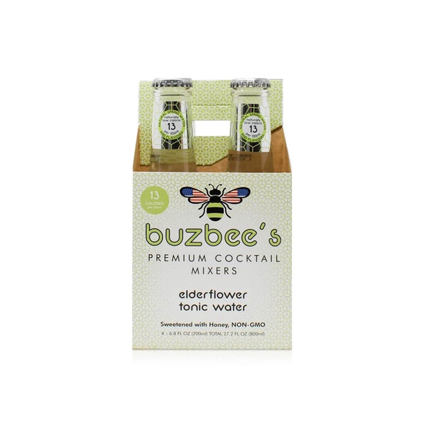 Buzzbees Elderflower Tonic Water Premium Cocktail Mixers 200ml