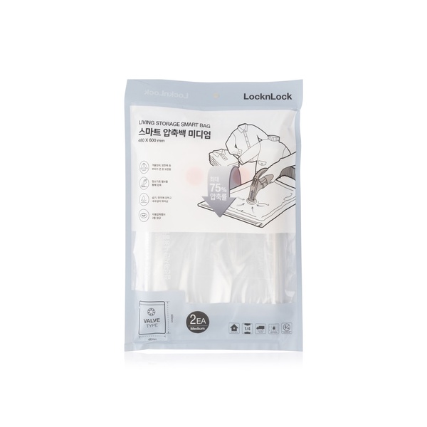Lock & Lock Living Storage Smart Bag Valve Type Medium 48 x 60cm 2 Pack