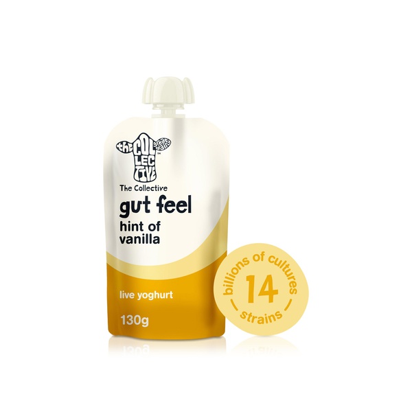 The Collective Dairy Gut Feel Hint of Vanilla Live Yoghurt Pouch 130g